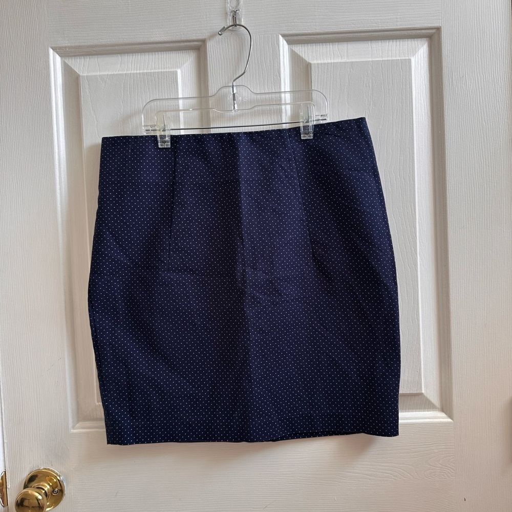Cynthia Rowley blue Preppy Casual Polka Dot Strecht, Cotton Women’s Skirt.